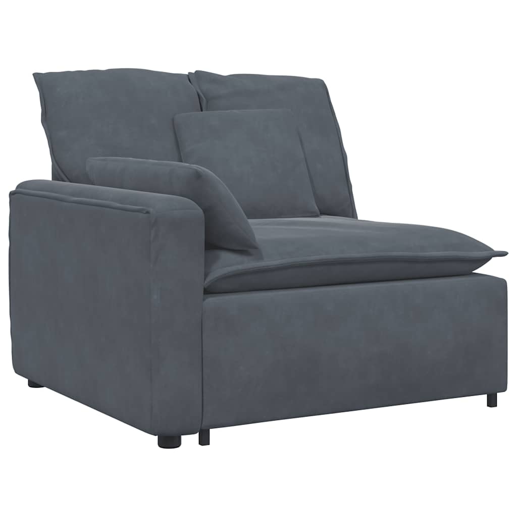 Modularna sofa s jastucima, baršunasta, tamno siva