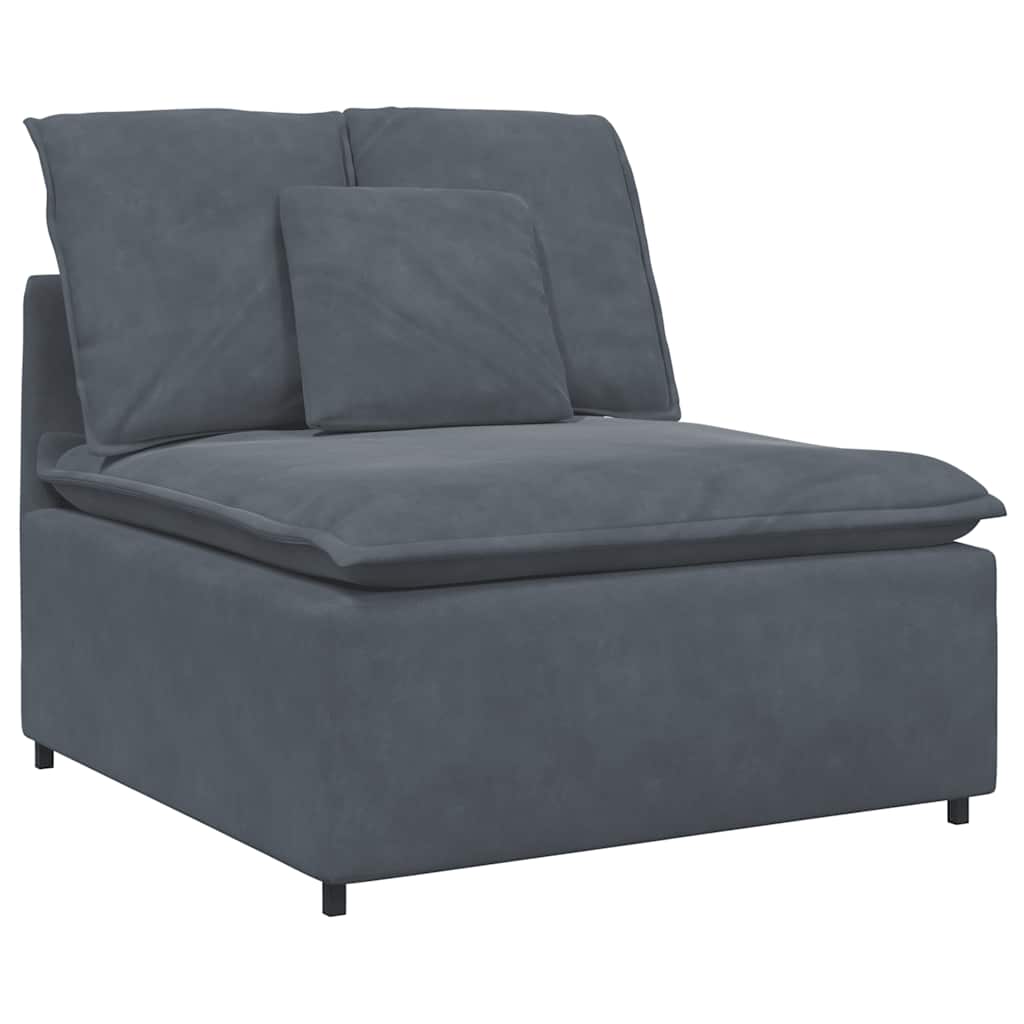 Modularna sofa s jastucima, baršunasta, tamno siva