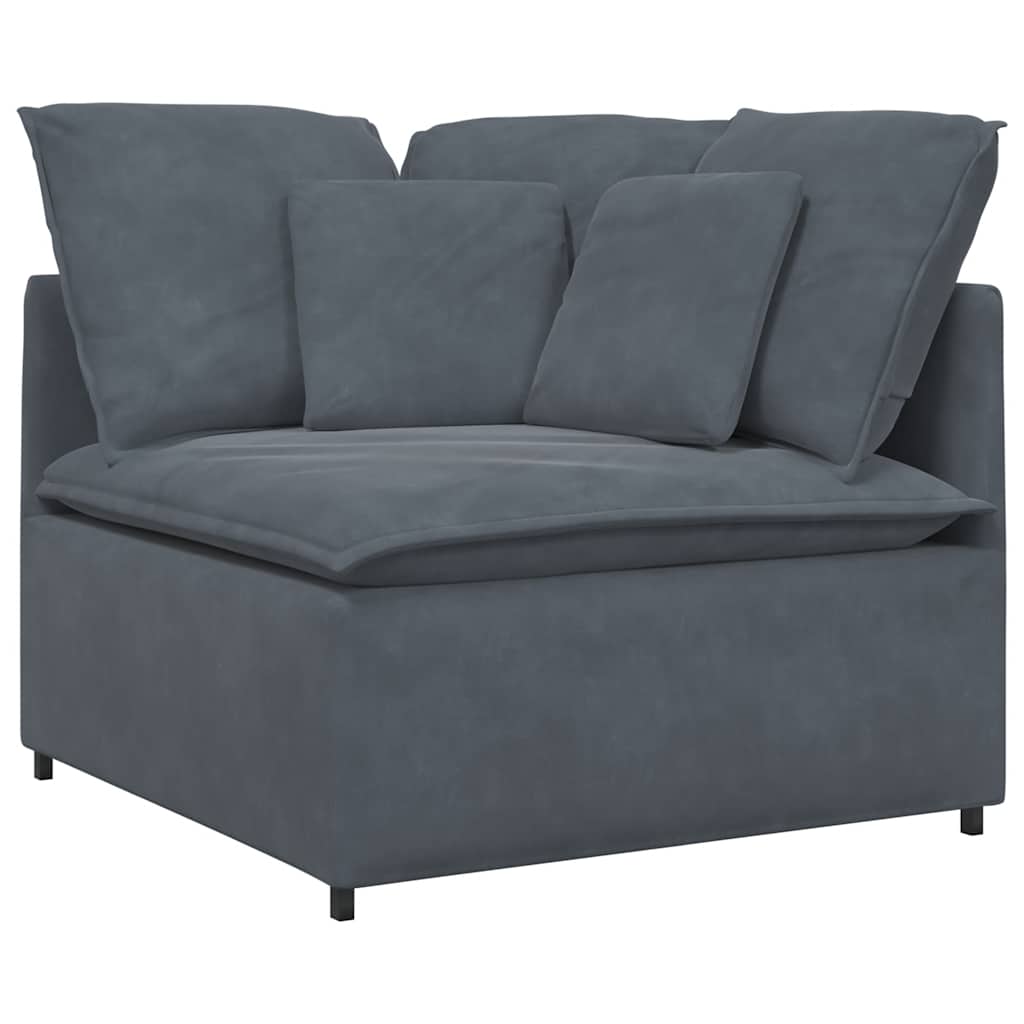 Modularna sofa s jastucima, baršunasta, tamno siva