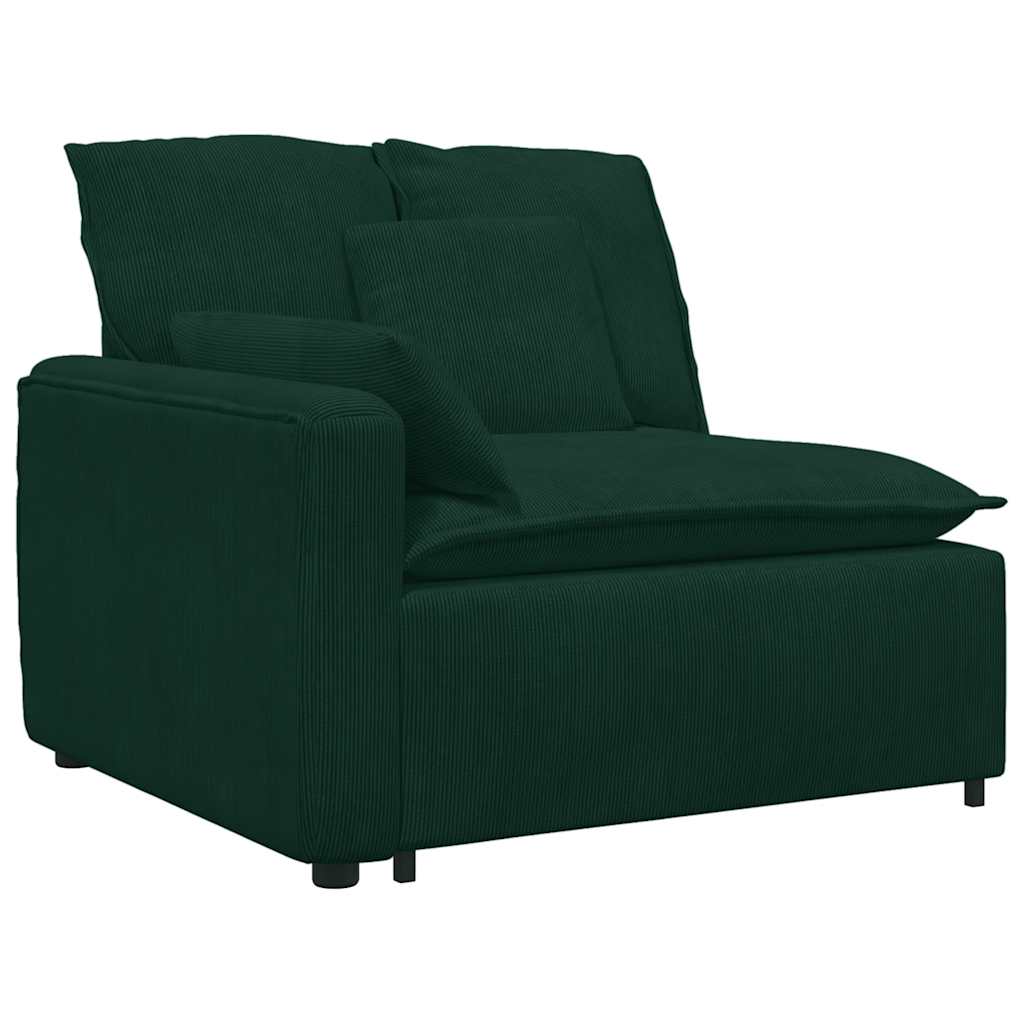 Modularna sofa s jastucima, baršunasta tamnozelena
