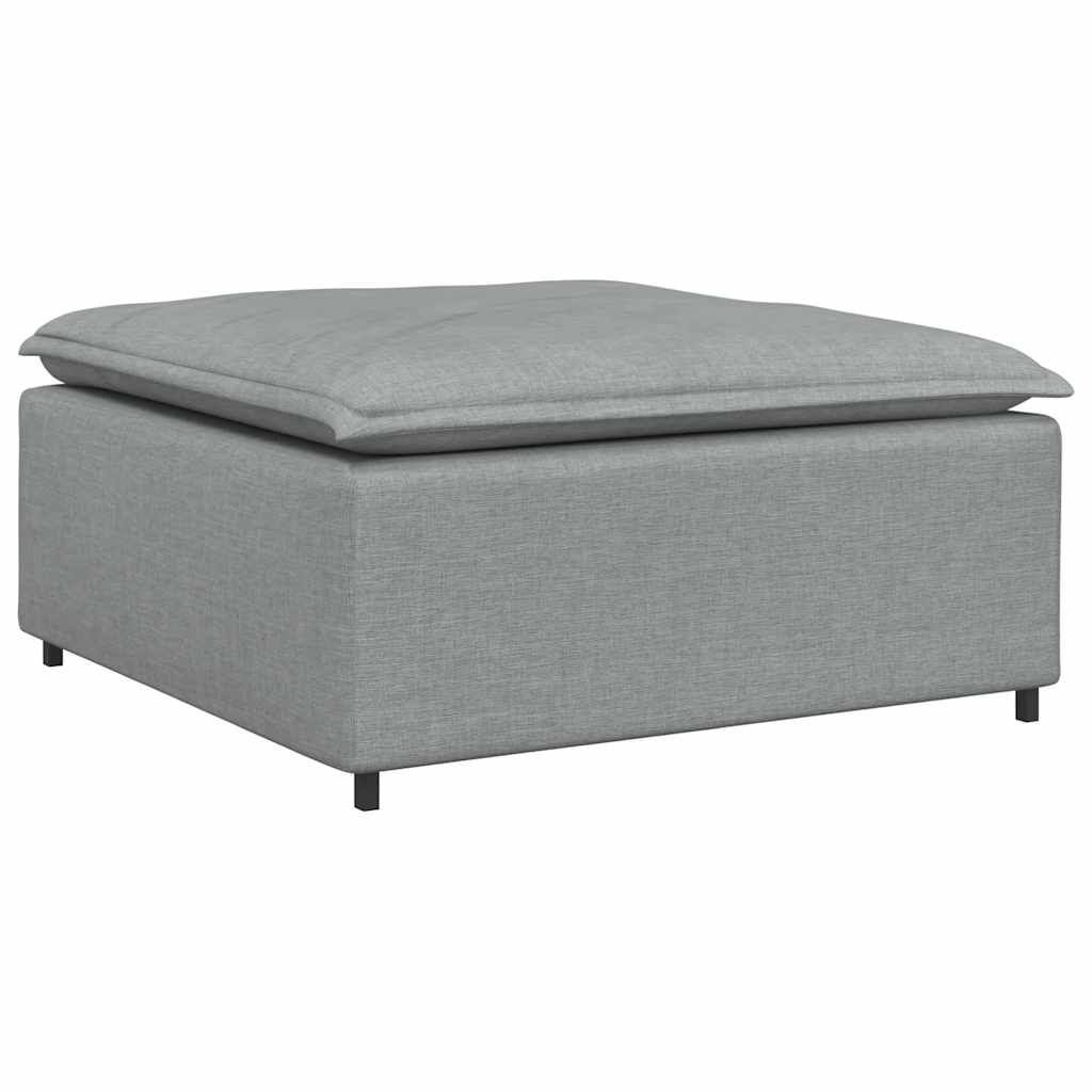 Modularna sofa s podnožjem i jastucima, tkanina, svijetlo siva