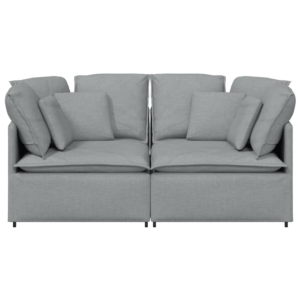 Modularna sofa s jastucima, tkanina, svijetlo siva