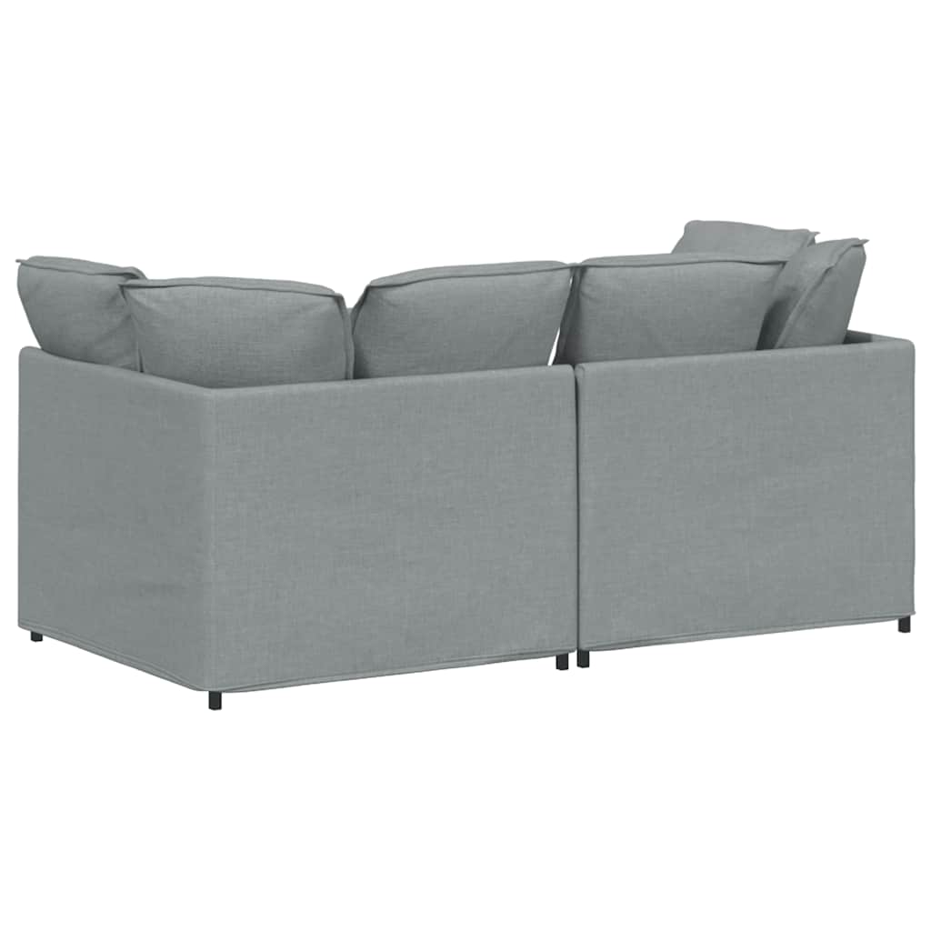 Modularna sofa s jastucima, tkanina, svijetlo siva