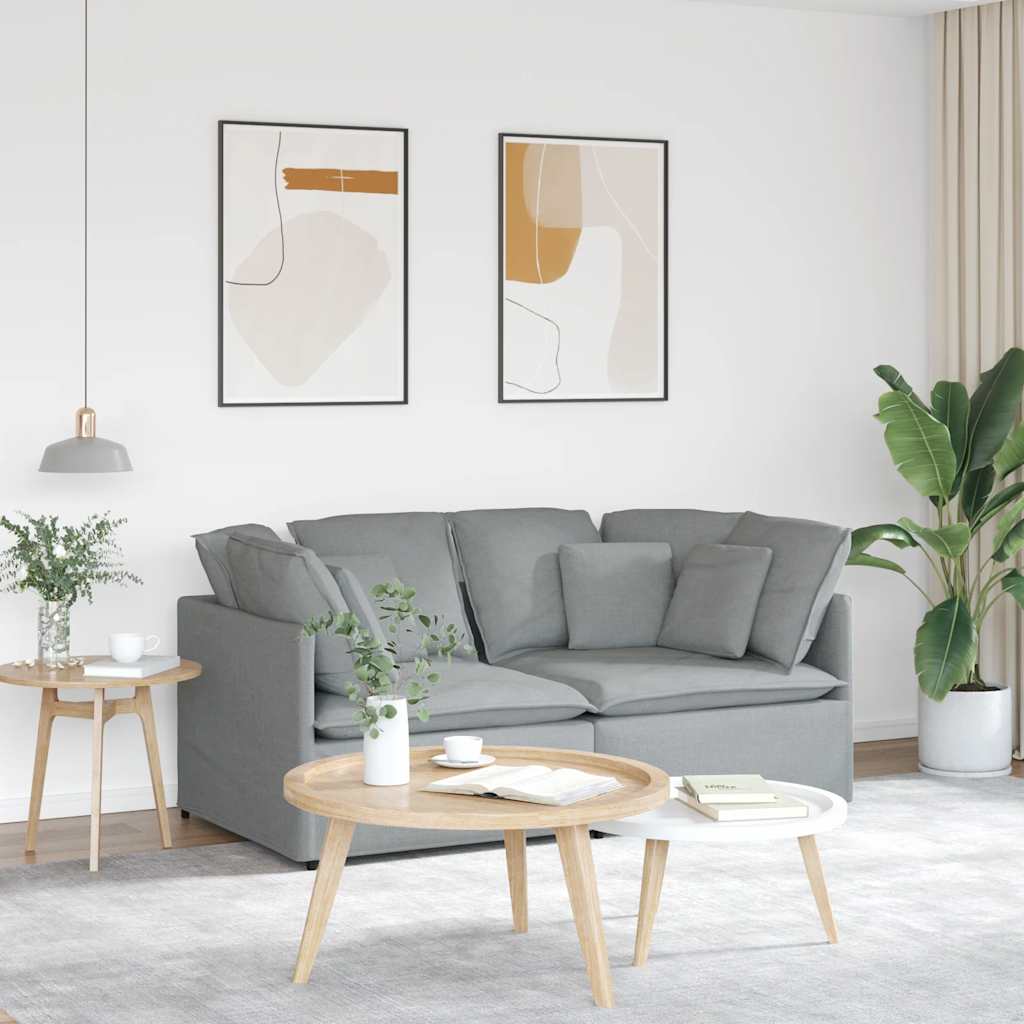 Modularna sofa s jastucima, tkanina, svijetlo siva