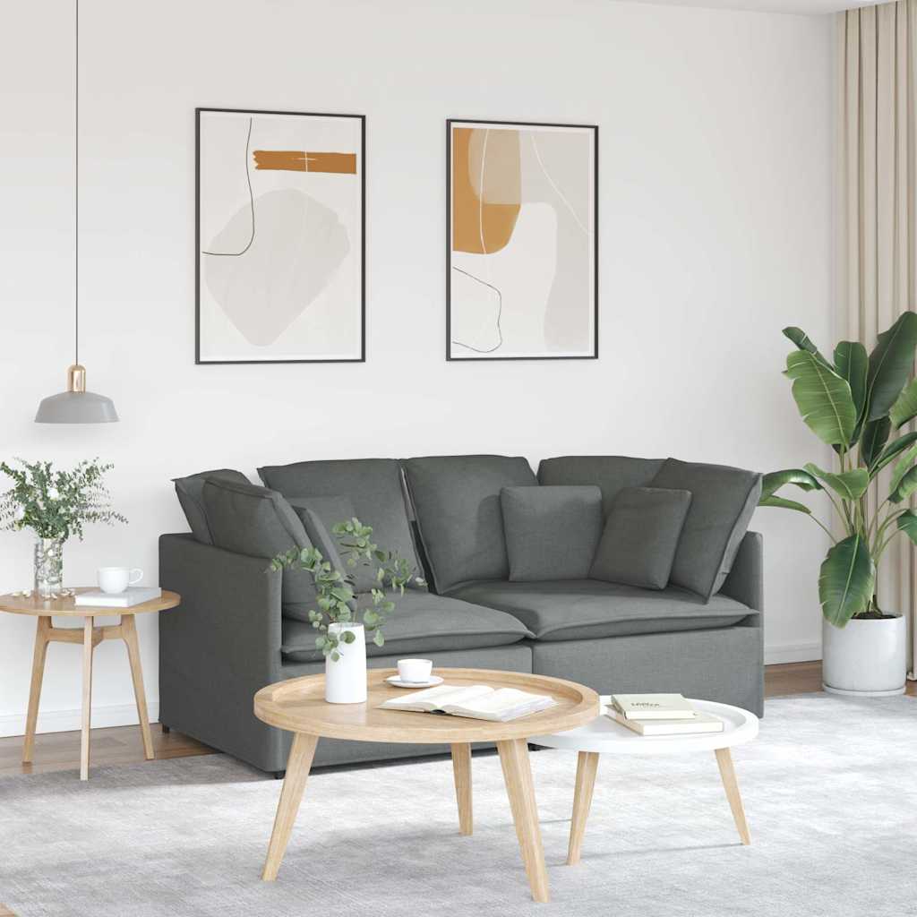 Modularna sofa s jastucima, tkanina, tamno siva