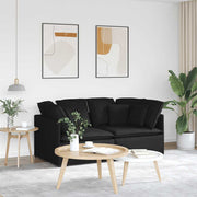 Modularna sofa s jastucima, tkanina, crna