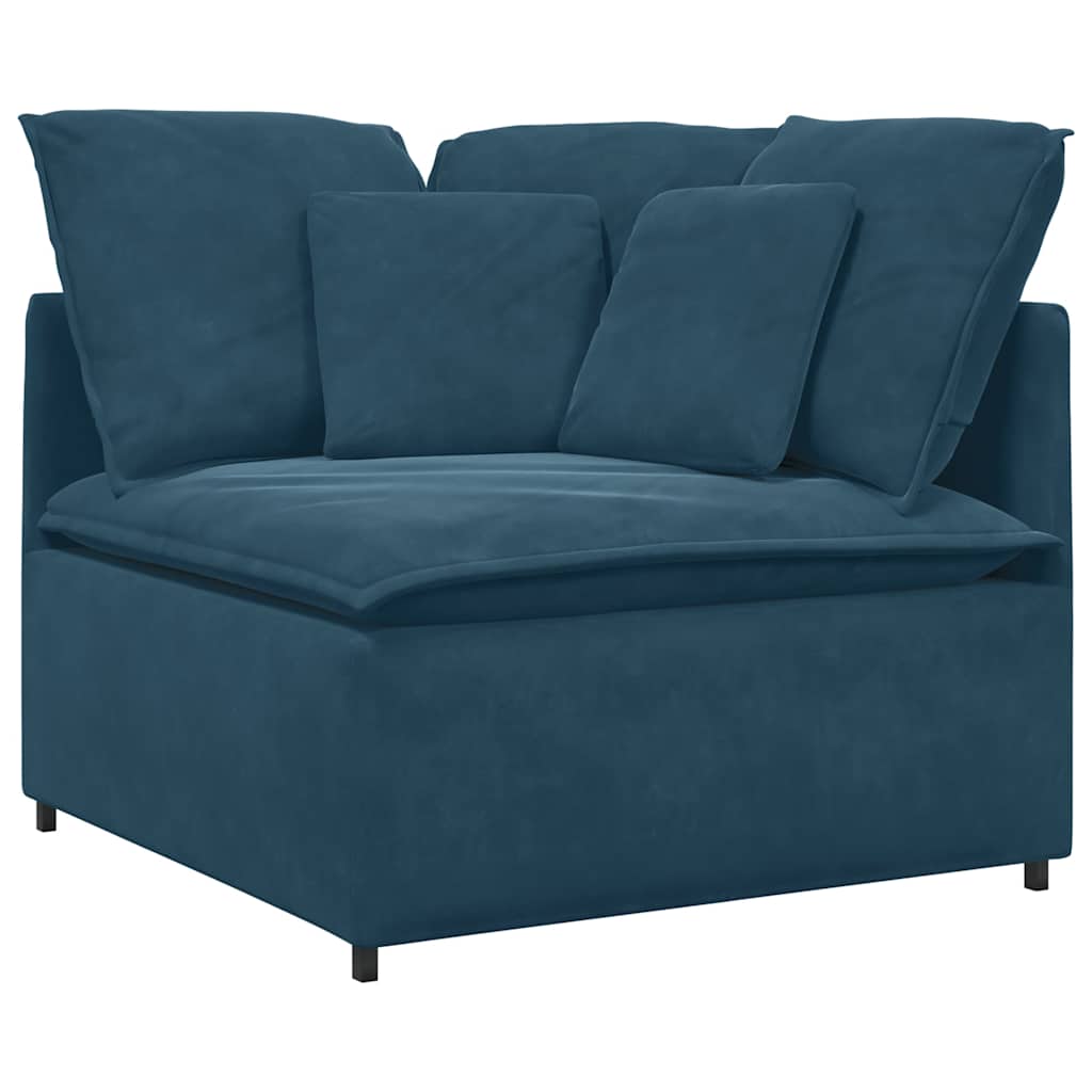 Modularna sofa s jastucima, plava baršunasta