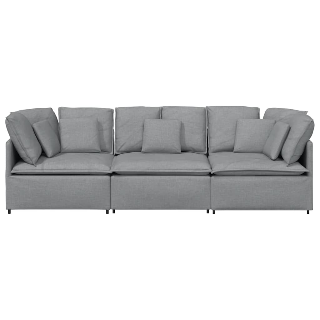 Modularna sofa s jastucima, tkanina, svijetlo siva