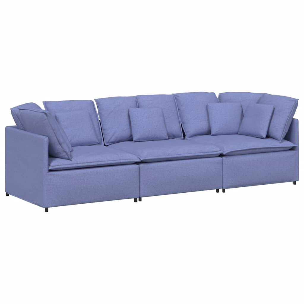 Modularna sofa s jastucima, tkanina, traperice, plava