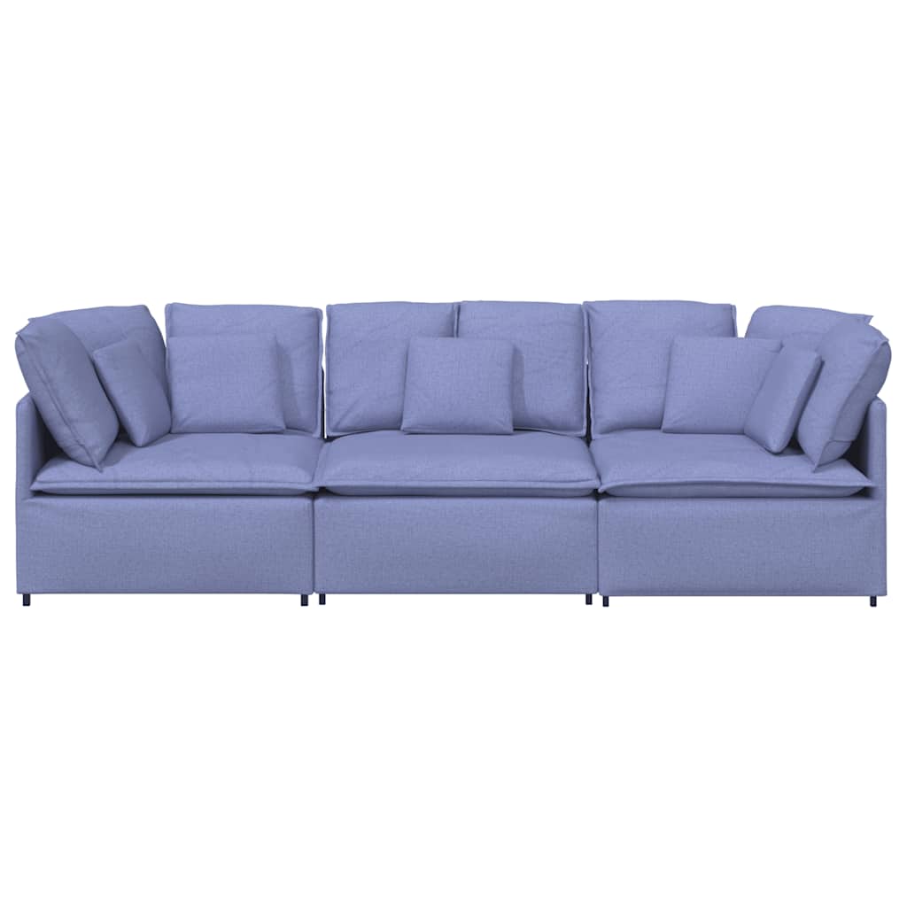Modularna sofa s jastucima, tkanina, traperice, plava