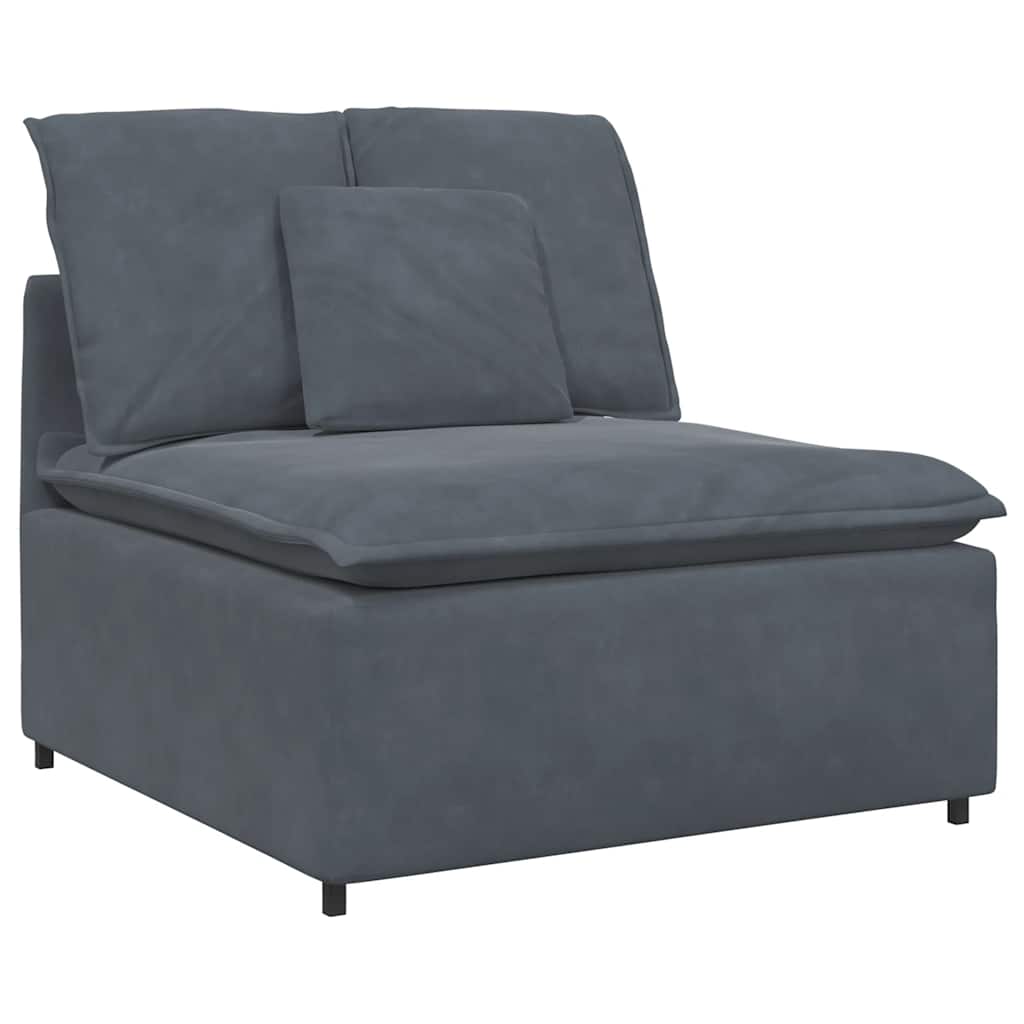 Modularna sofa s jastucima, baršunasta, tamno siva
