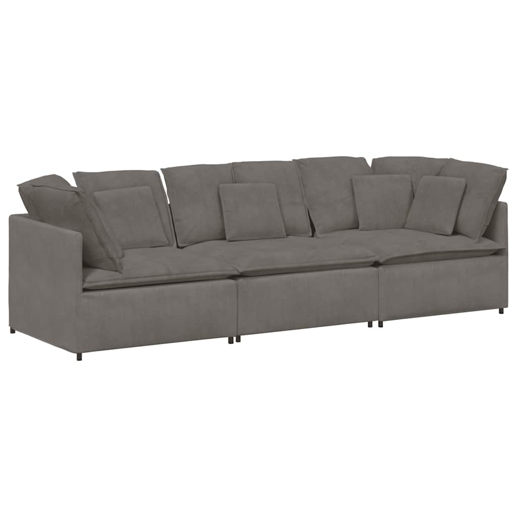 Modularna sofa s jastucima, korduro tkanina, svijetlo siva