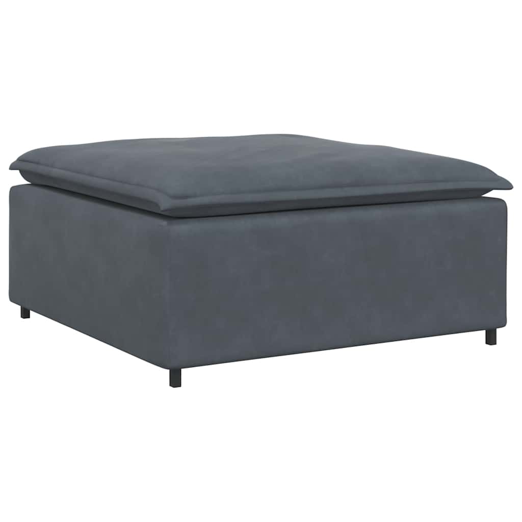 Modularna sofa s podnožjem i jastucima, baršunasta tamno siva