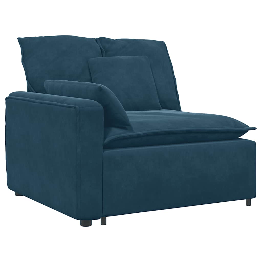 Modularna sofa s jastucima, plava baršunasta
