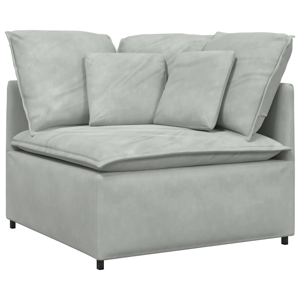 Modularna sofa s jastucima, baršunasta, svijetlosiva