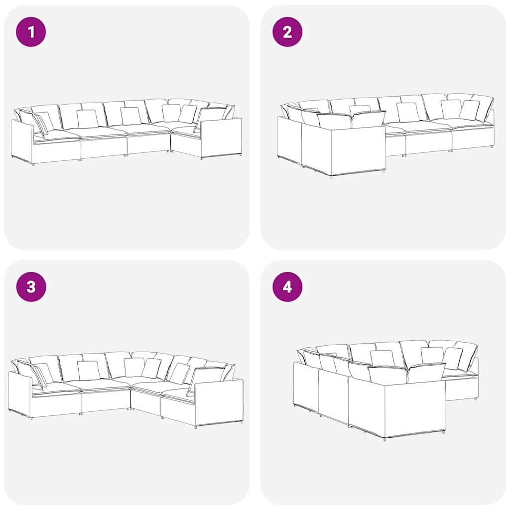 Modularna sofa s jastucima, plava baršunasta