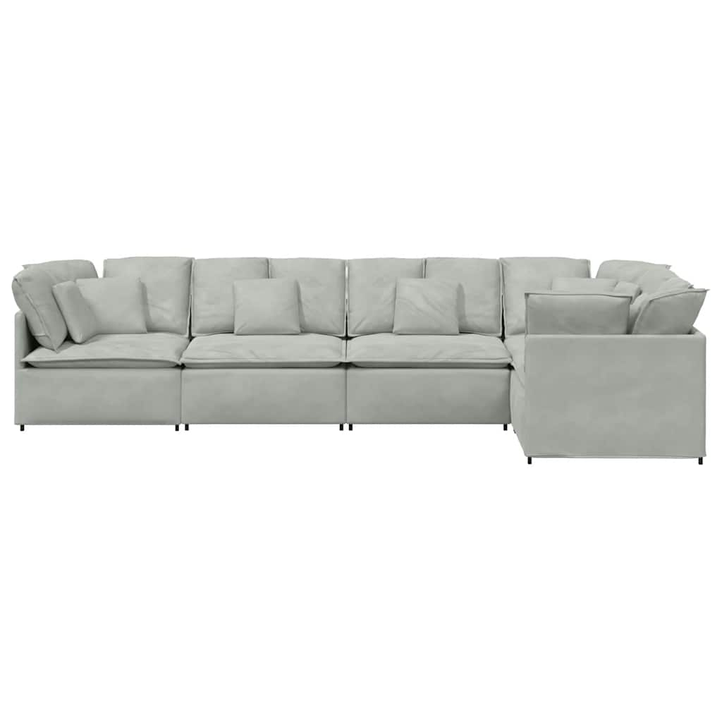Modularna sofa s jastucima, baršunasta, svijetlosiva
