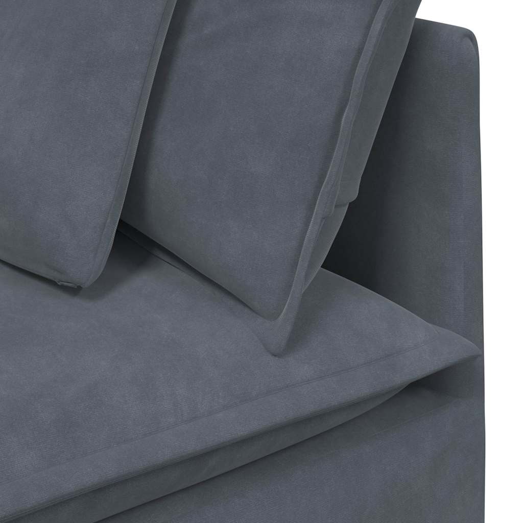 Modularna sofa s jastucima, baršunasta, tamno siva