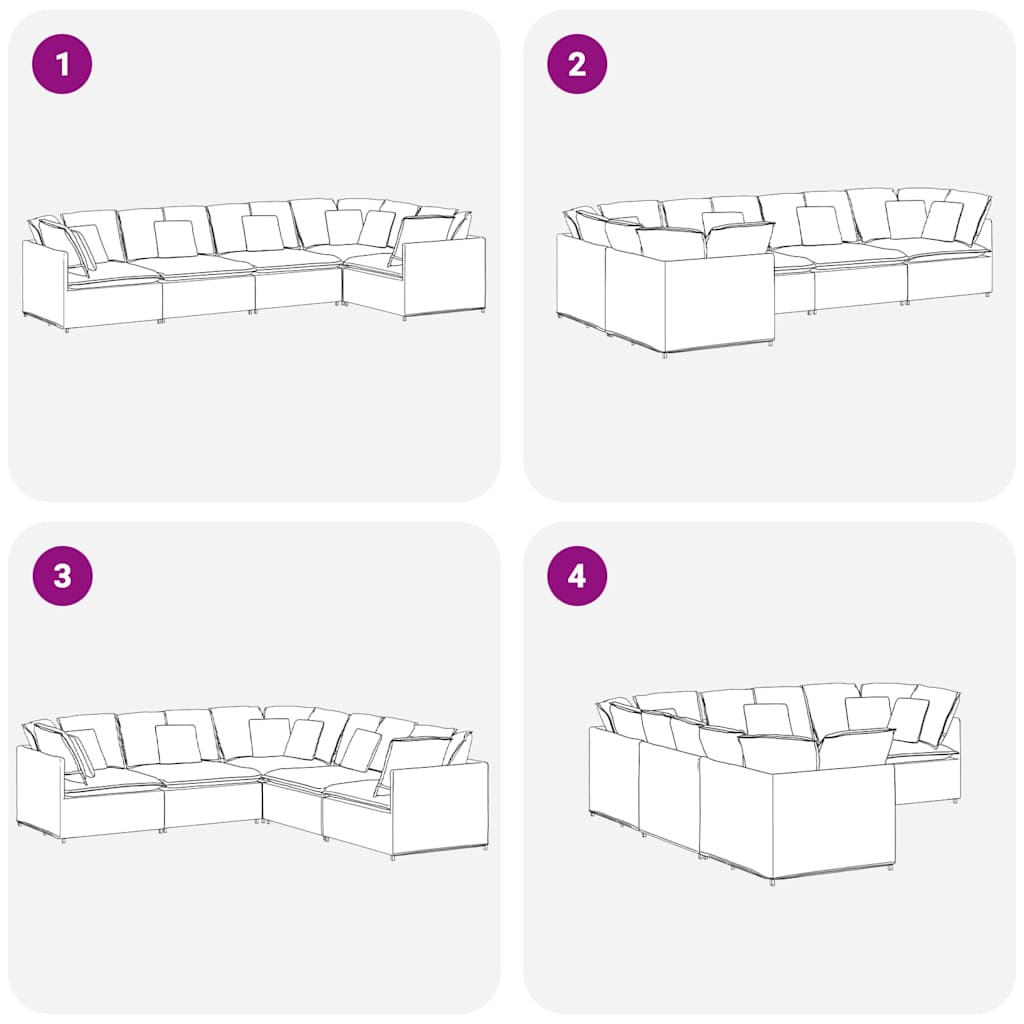 Modularna sofa s jastucima, baršunasta tamnozelena
