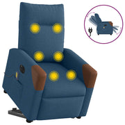 Električna stojna masažna fotelja, plava, tkanina