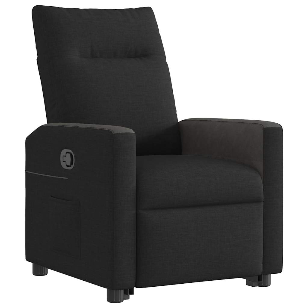 Naslonjač na podizanje od tkanine crni