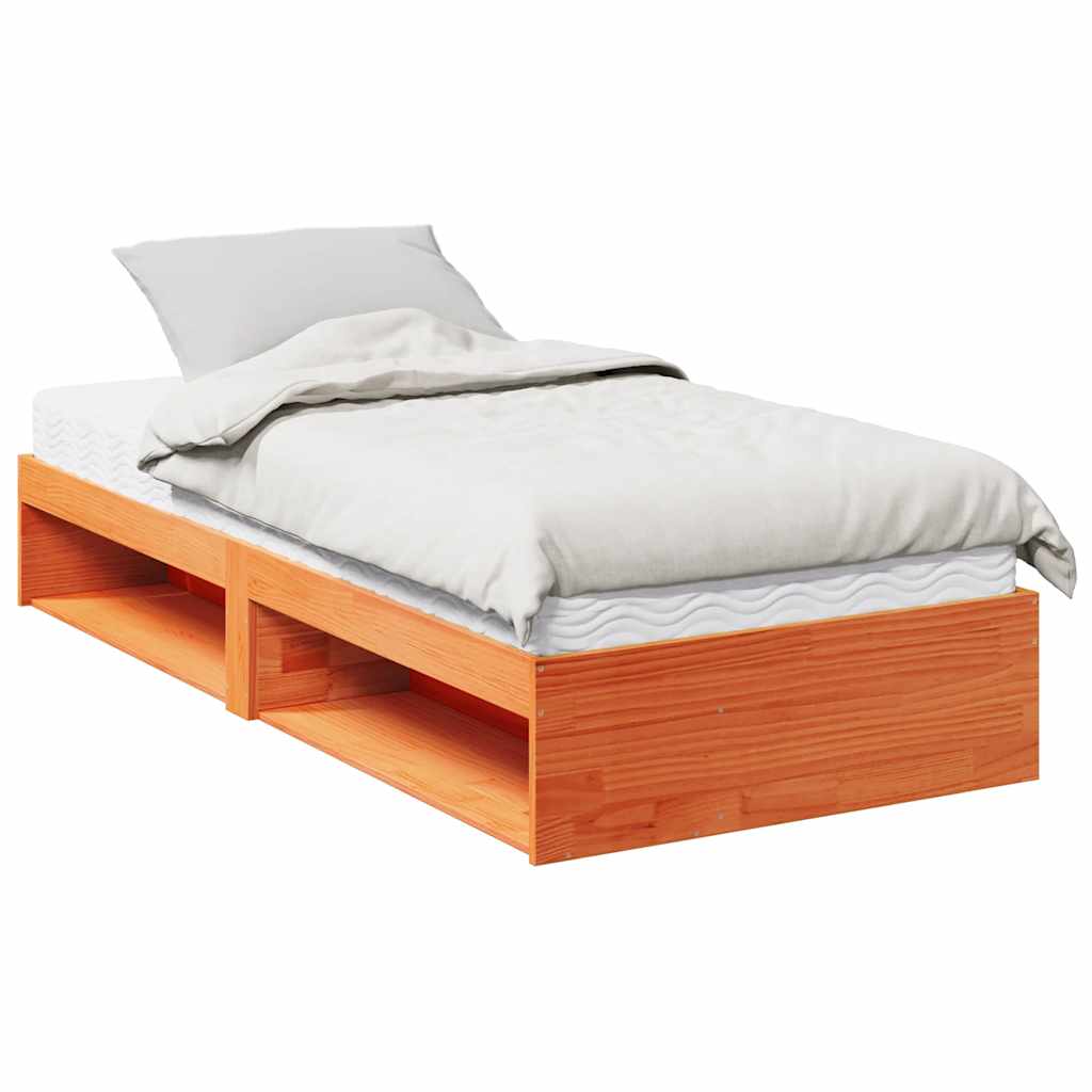 Dnevni krevet s madracem voštano smeđi 80x200 cm od borovine