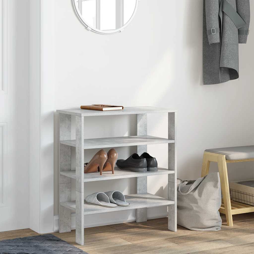 Stalak za cipele boja betona 61x32x70 cm konstruirano drvo