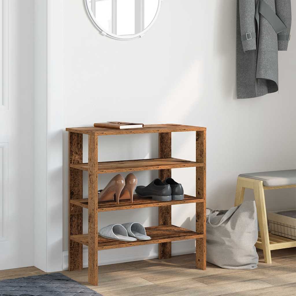 Stalak za cipele boja staro drvo 61x32x70 cm konstruirano drvo