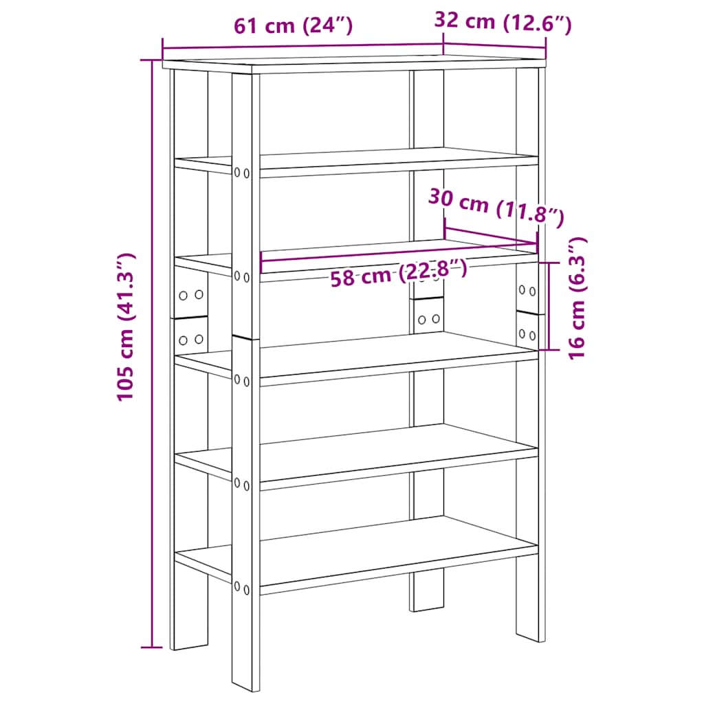Stalak za cipele boja betona 61x32x105 cm konstruirano drvo