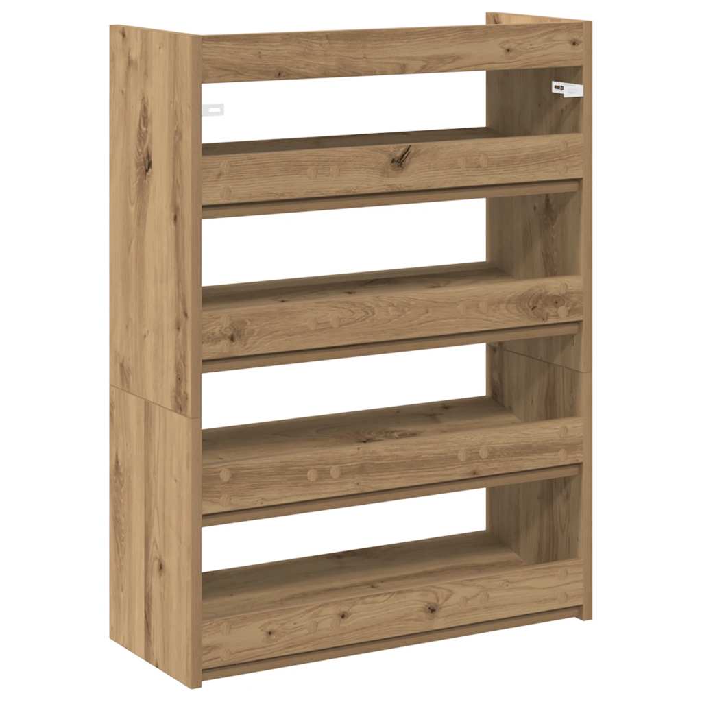 Stalak za cipele boja hrasta 60x25x81 cm konstruirano drvo