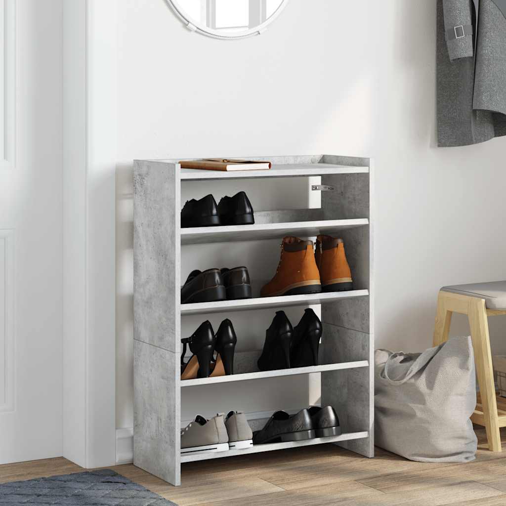 Stalak za cipele boja betona 60x25x62 cm konstruirano drvo