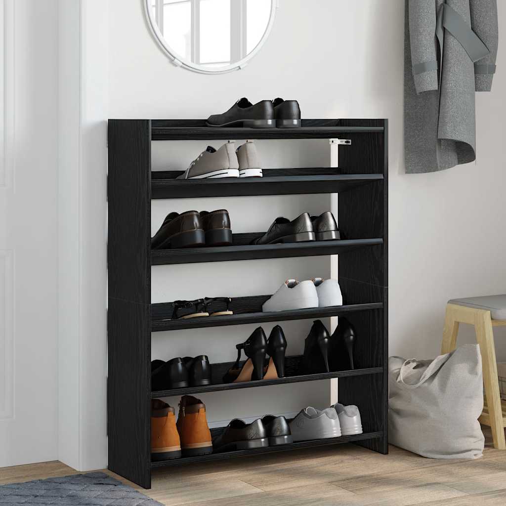 Stalak za cipele crni 80x25x100 cm od konstruiranog drva