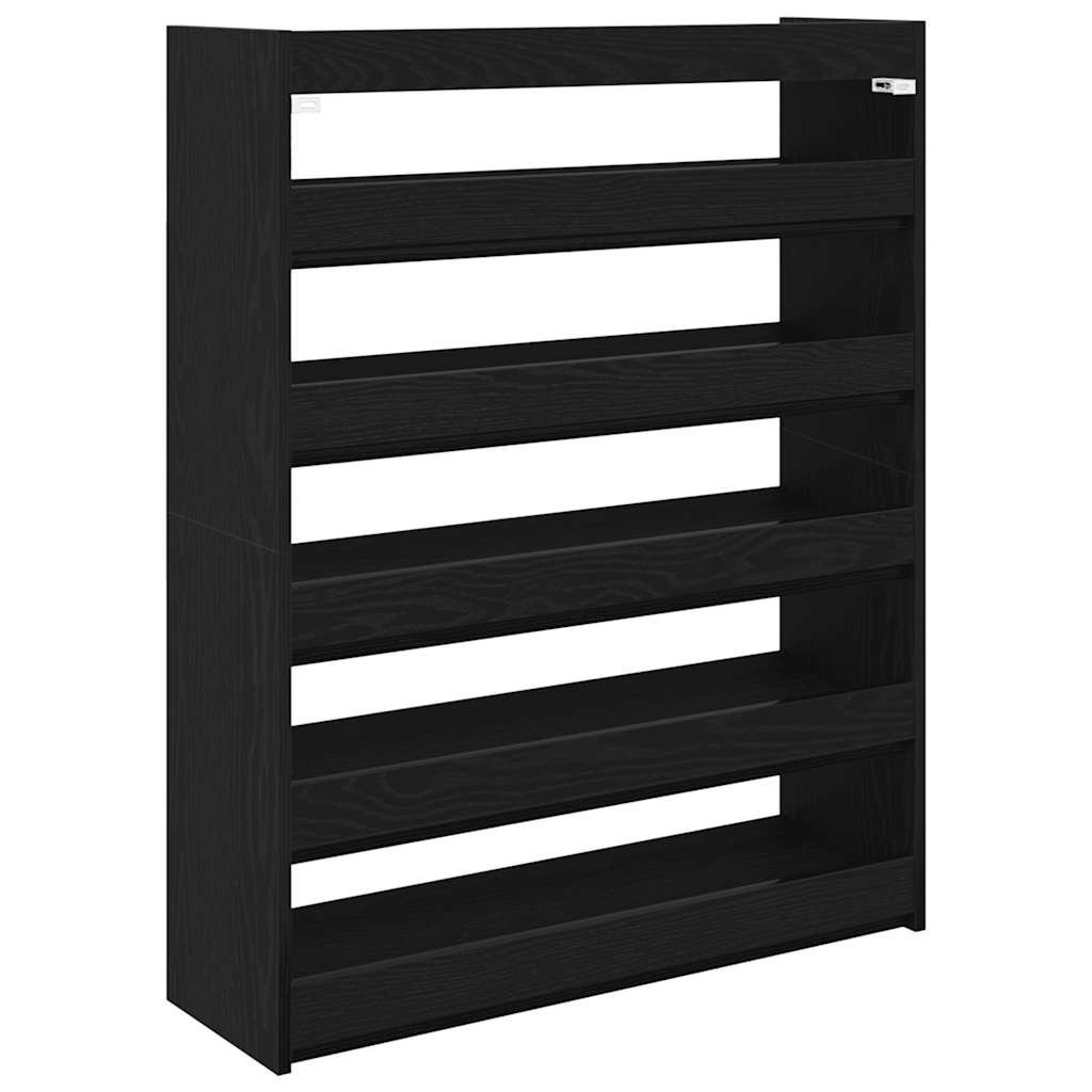 Stalak za cipele crni 80x25x100 cm od konstruiranog drva