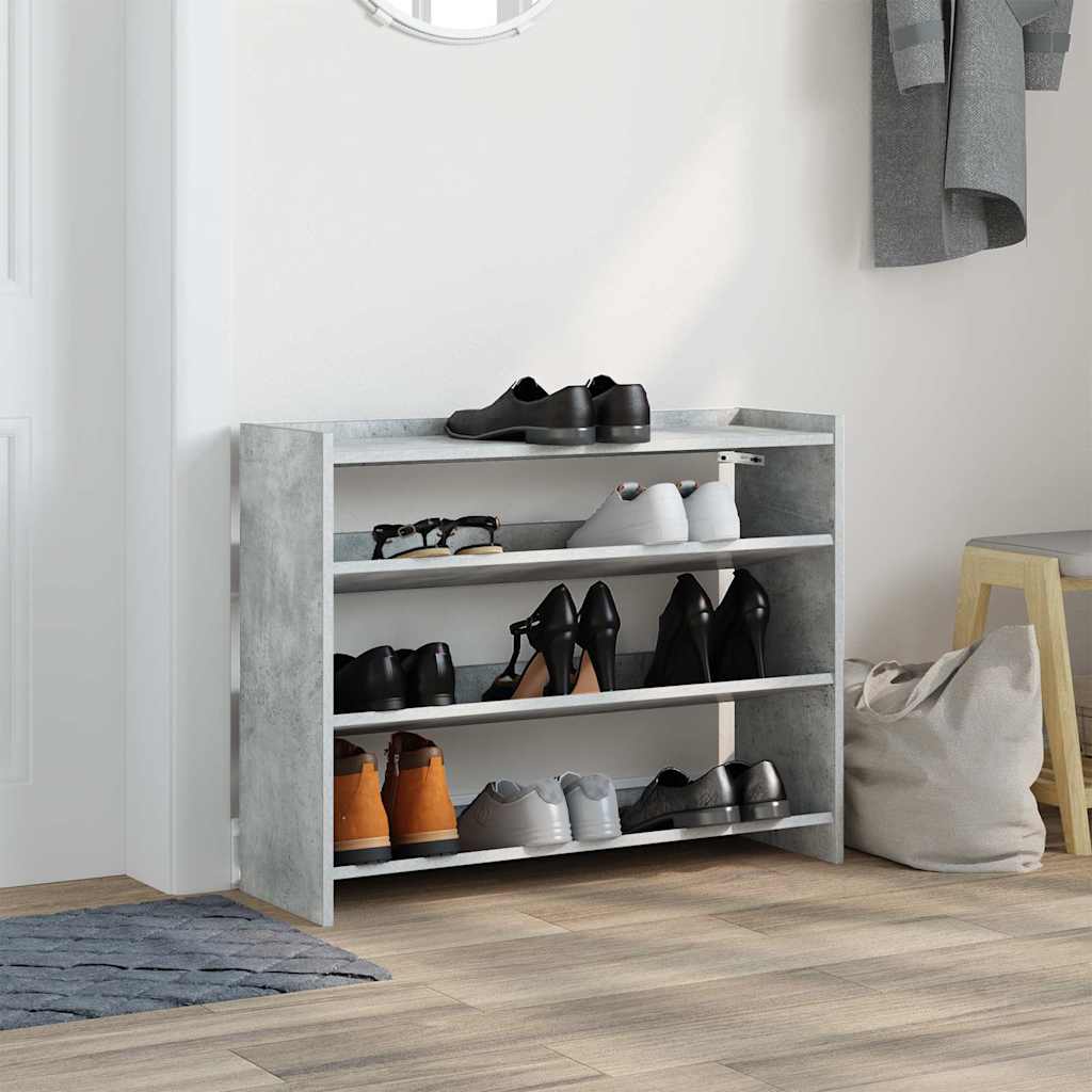 Stalak za cipele boja betona 80x25x62 cm konstruirano drvo