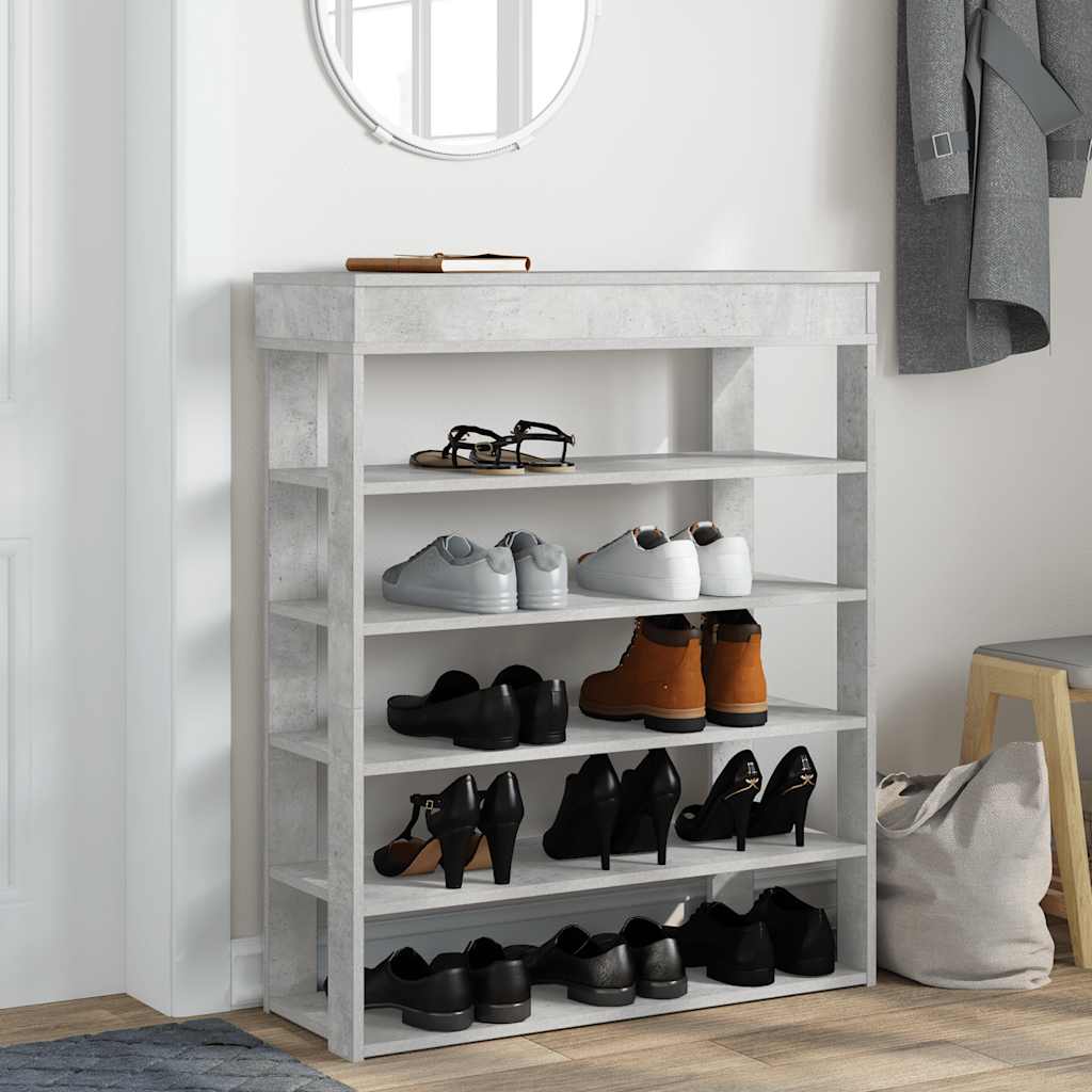 Stalak za cipele boja betona 80x30x98 cm konstruirano drvo