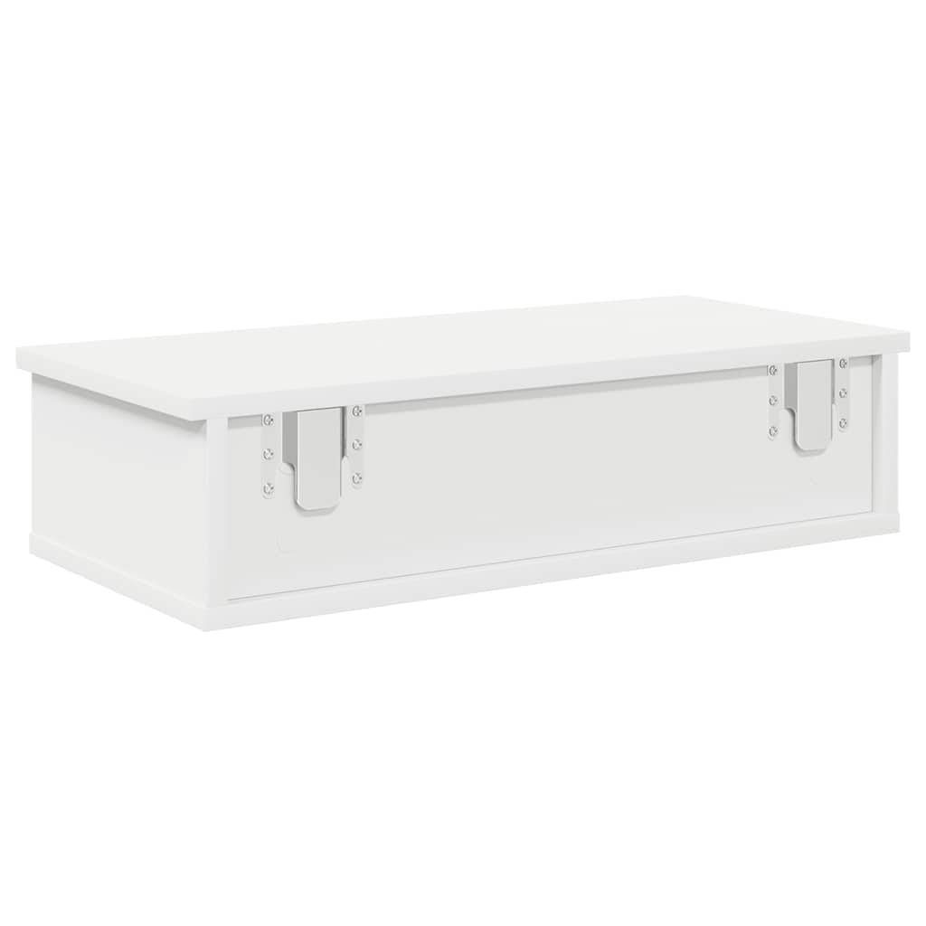 Zidna polica s ladicama bijela 60x28x15 cm konstruirano drvo