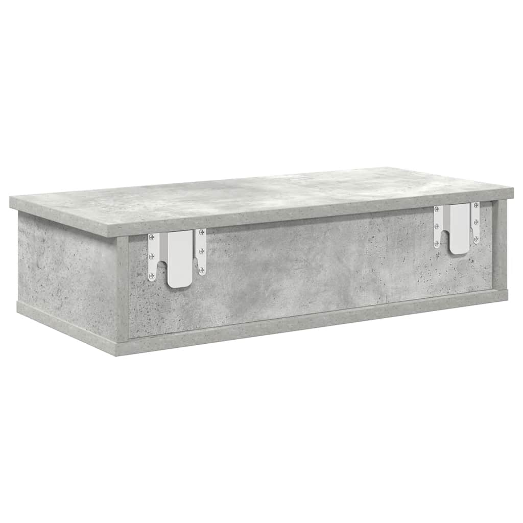 Zidna polica s ladicama beton siva 60x28x15cm konstruirano drvo