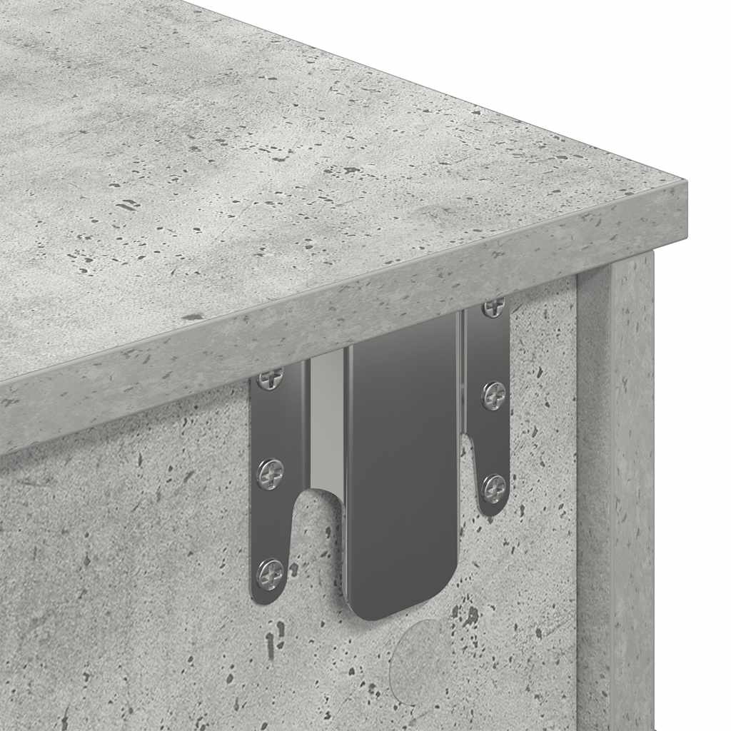 Zidna polica s ladicama beton siva 60x28x15cm konstruirano drvo