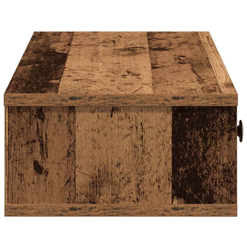 Zidna polica s ladicama staro drvo 60x28x15cm konstruirano drvo