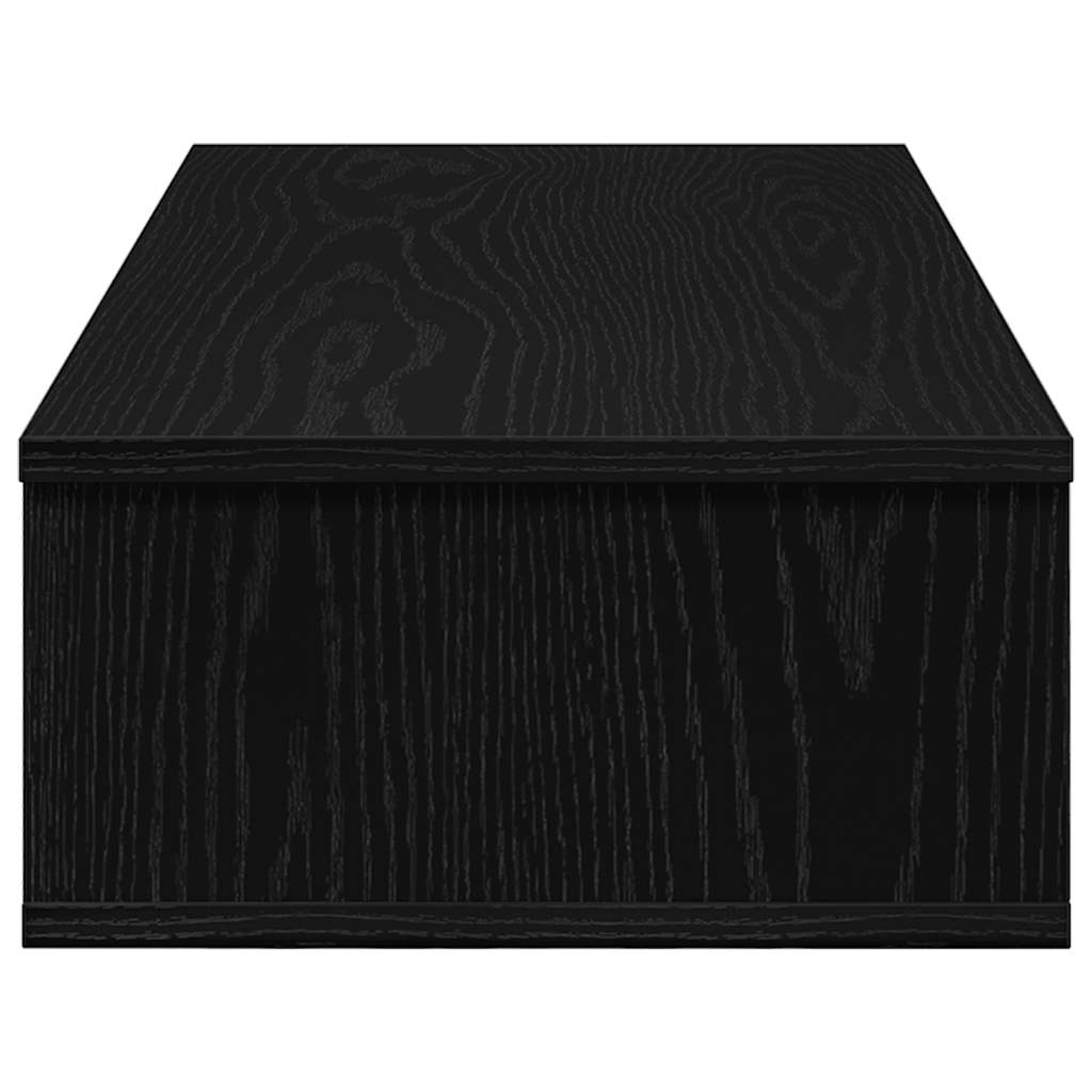 Zidna polica s ladicama crna 80x34x17 cm izrađeno drvo