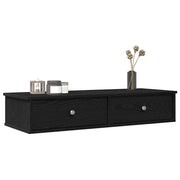 Zidna polica s ladicama crna 100x37,5x19 cm izrađeno drvo