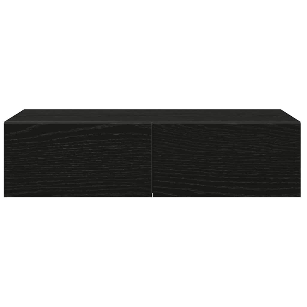 Zidna polica s ladicama crna 60x26,5x15 cm izrađeno drvo