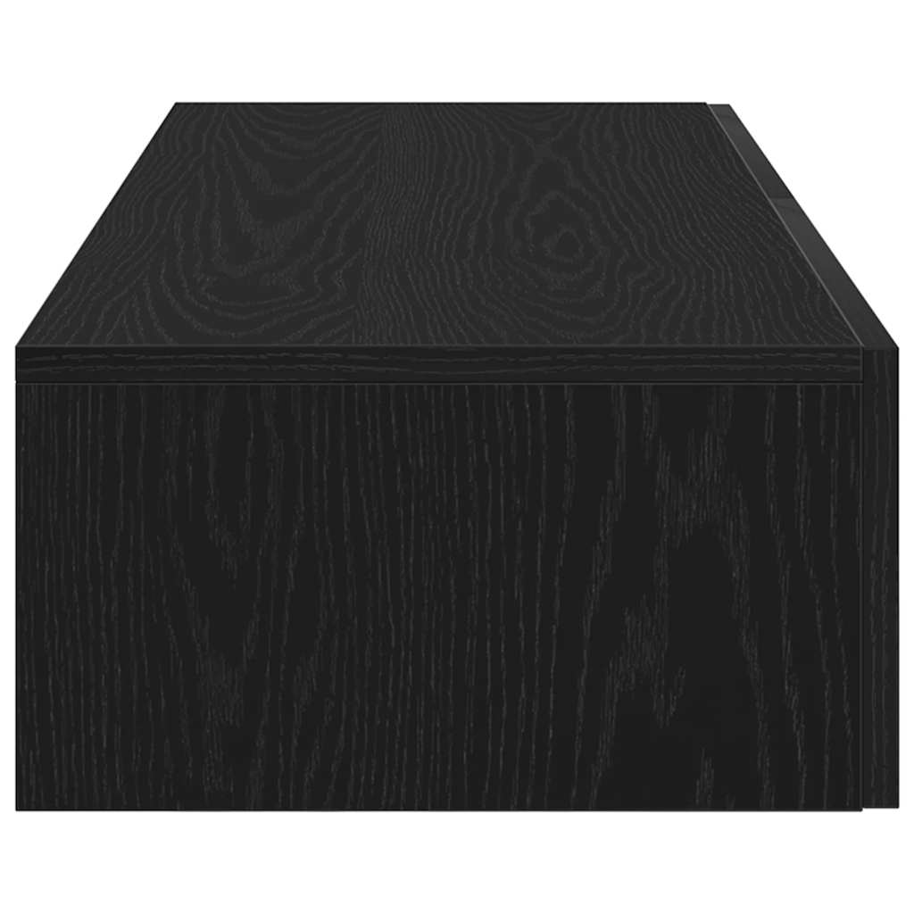 Zidna polica s ladicama crna 60x26,5x15 cm izrađeno drvo
