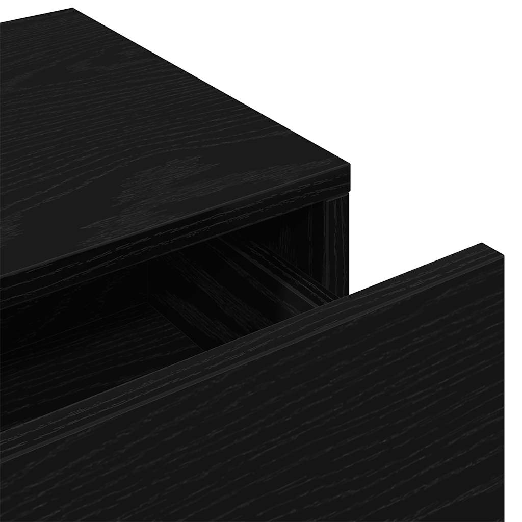 Zidna polica s ladicama crna 60x26,5x15 cm izrađeno drvo