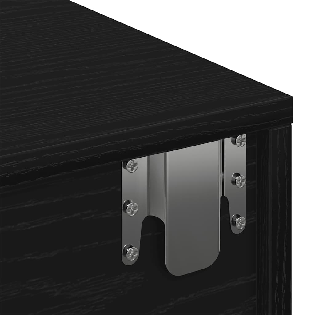 Zidna polica s ladicama crna 60x26,5x15 cm izrađeno drvo