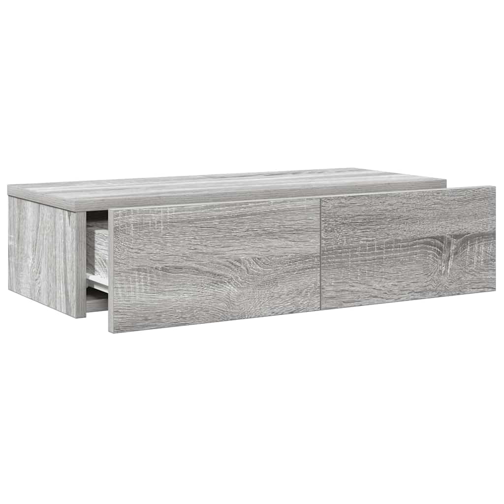 Zidna polica s ladicama siva sonoma 60x26,5x15 cm