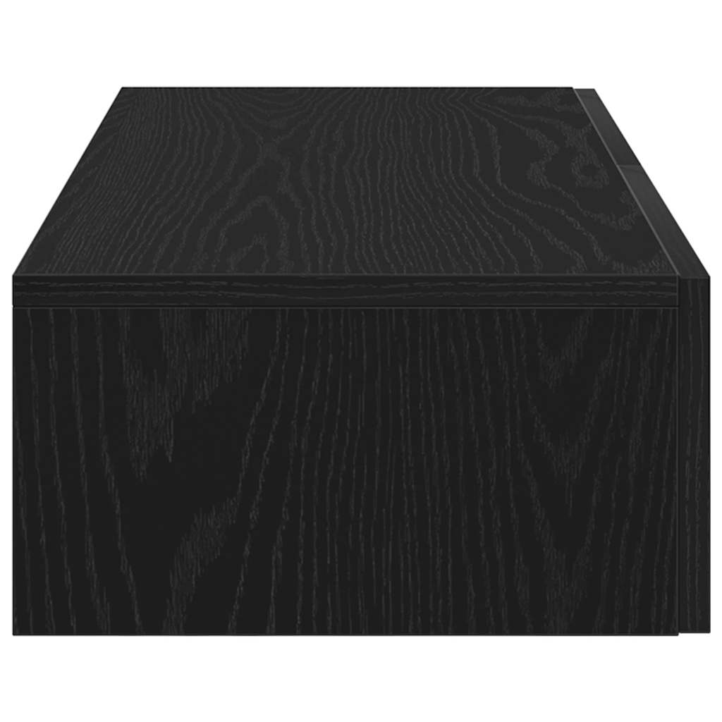 Zidna polica s ladicama crna 80x33x17 cm izrađeno drvo