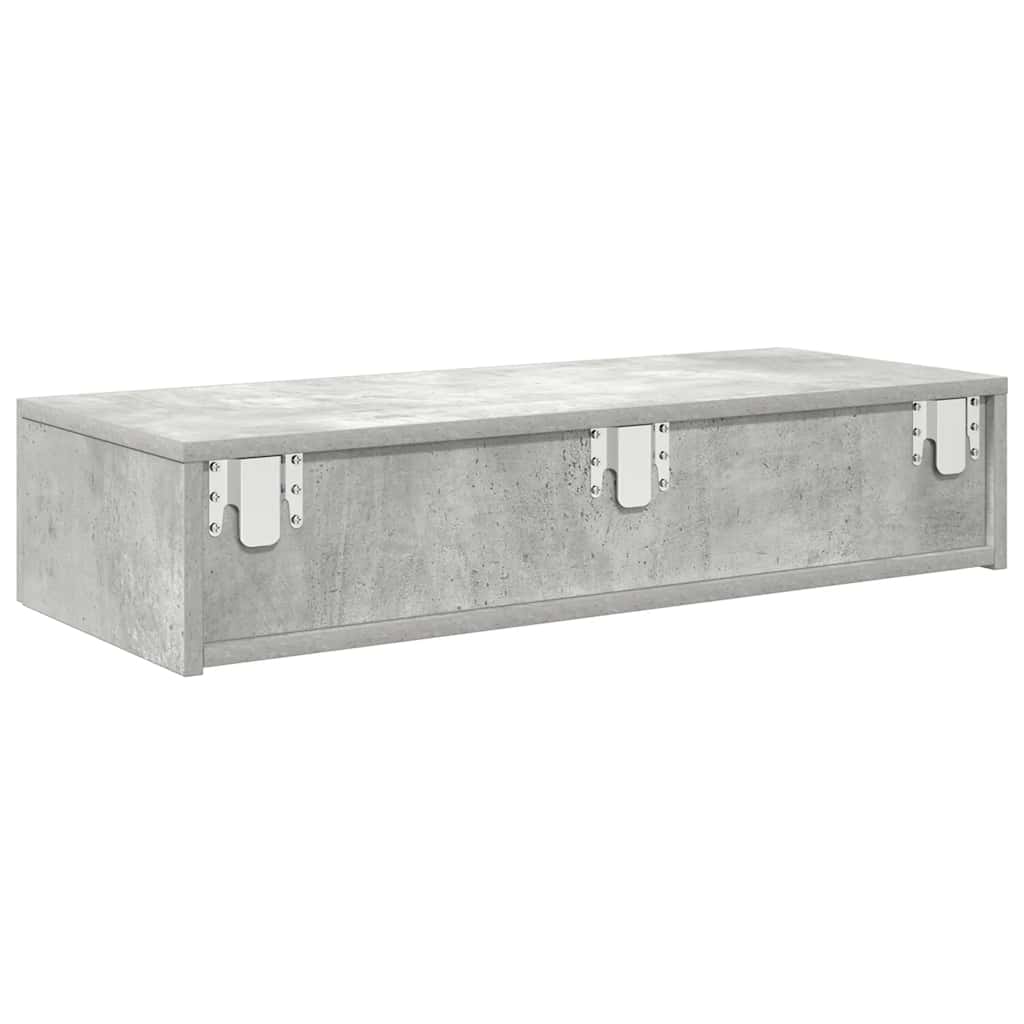 Zidna polica s ladicama beton siva 80x33x17cm konstruirano drvo