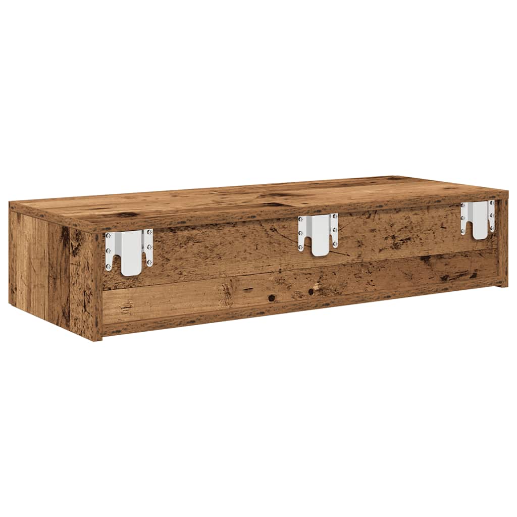 Zidna polica s ladicama staro drvo 80x33x17cm konstruirano drvo