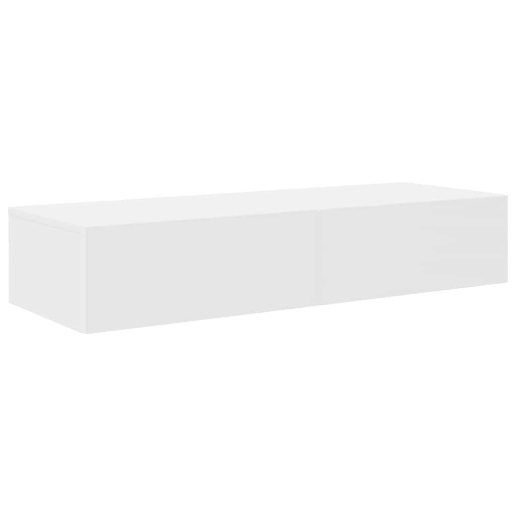 Zidna polica s ladicama bijela 100x36x19 cm izrađeno drvo